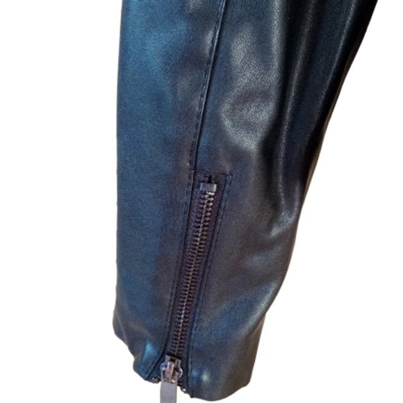ZARA  Black Peplum Faux Leather Jacket Size XS - Picture 6 of 6